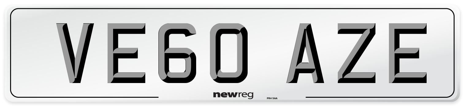 VE60 AZE Number Plate from New Reg